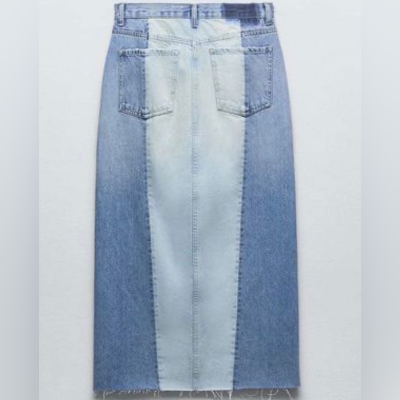 Zara Denim Maxi Skirt Size Small NWT - Picture 3 of 6